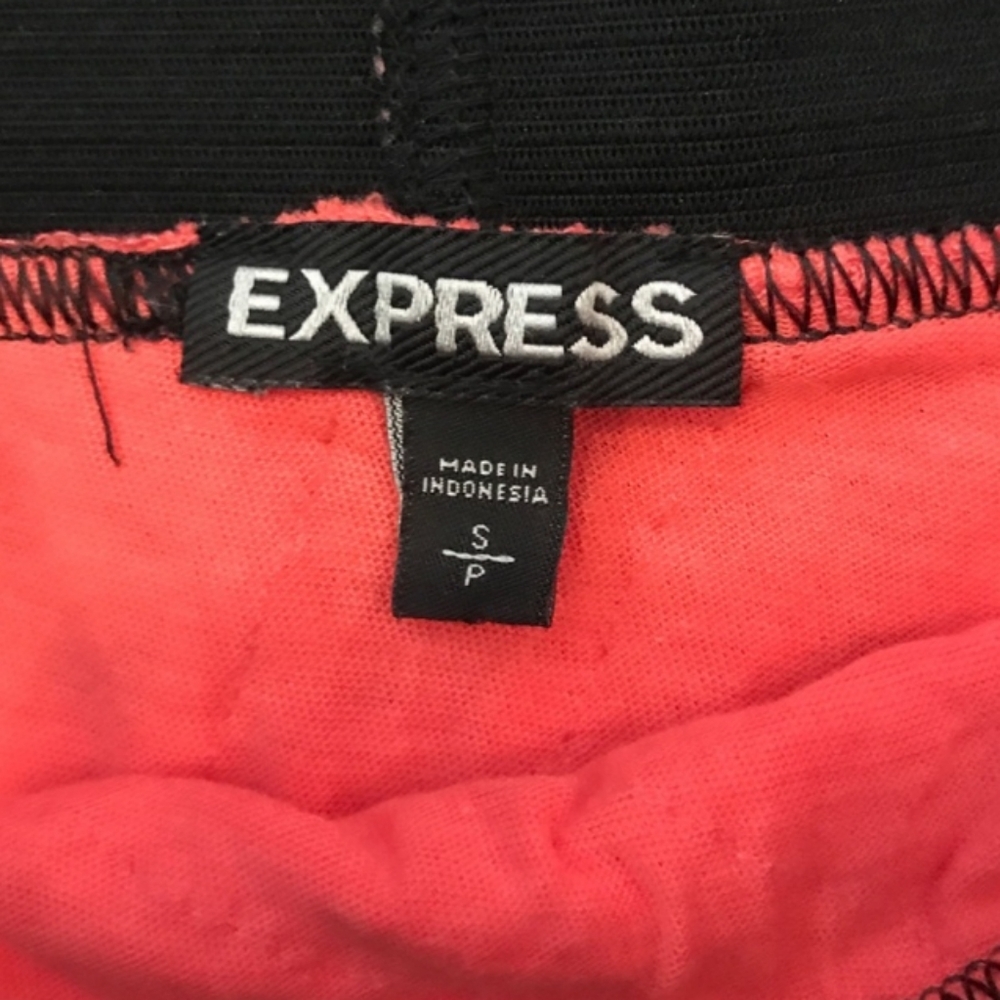 Neon Coral EXPRESS Mini Skirt Ruffled Tiered Layered Orange Size Sm - Picture 4 of 5